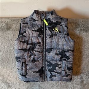 CK Gray and Black Camo Toddler Puffer Vest
